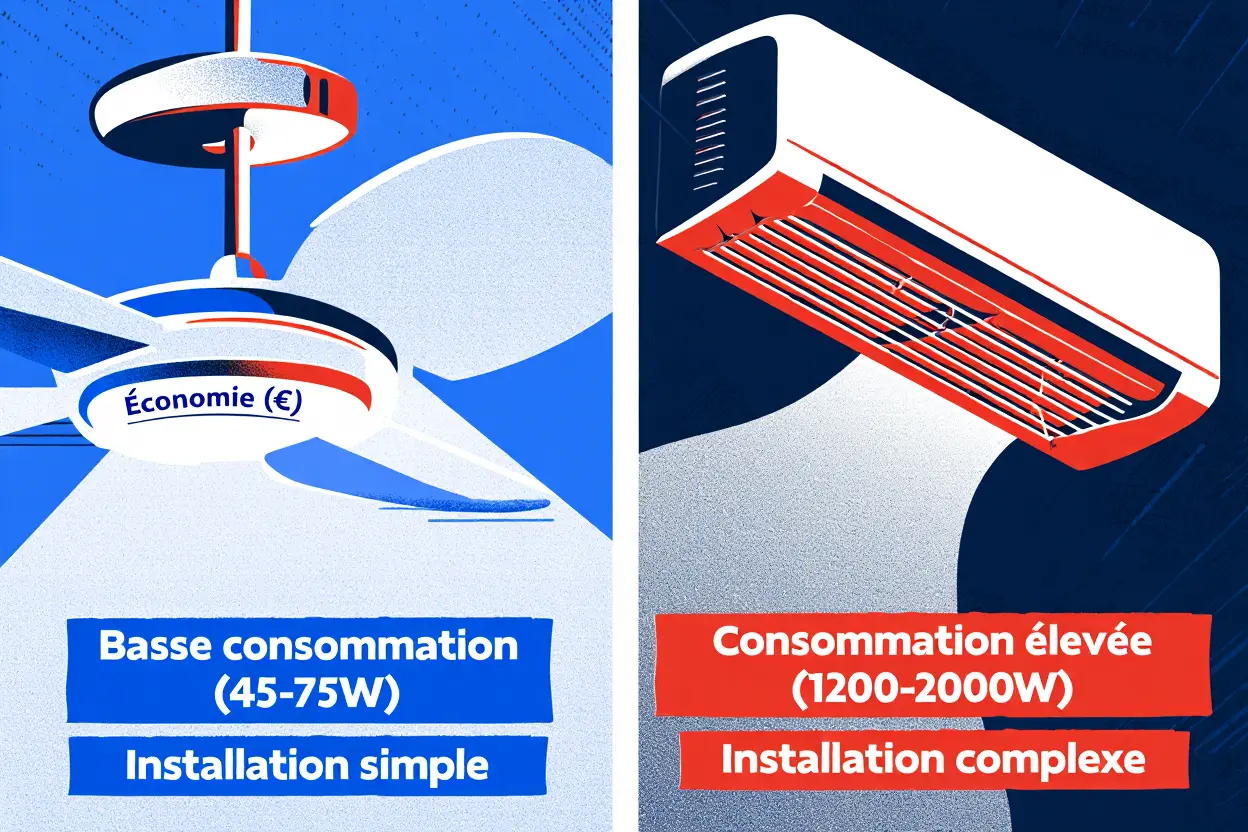 Comparaison ventilateur vs climatiseur